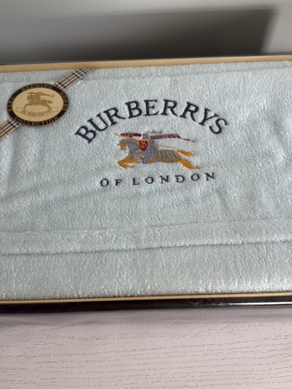 Burberrys of London Embroidered Light Blue Towel